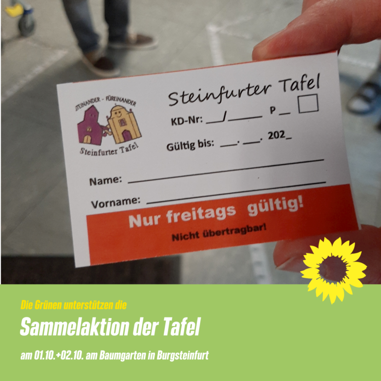 Wir unterstützen   die Sammelaktion der Tafel