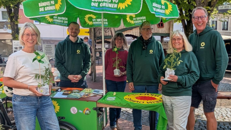 Grüne Muttertagsaktion auf den Wochenmärkten in Burgsteinfurt und Borghorst